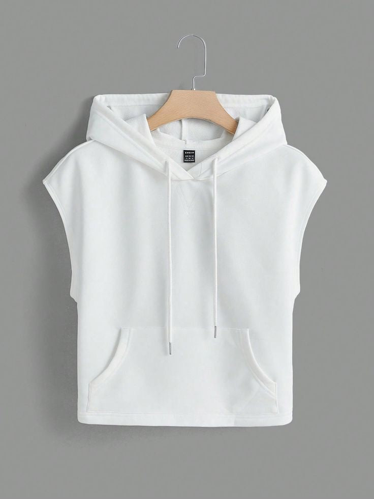 Crop-top hooded t-shirts